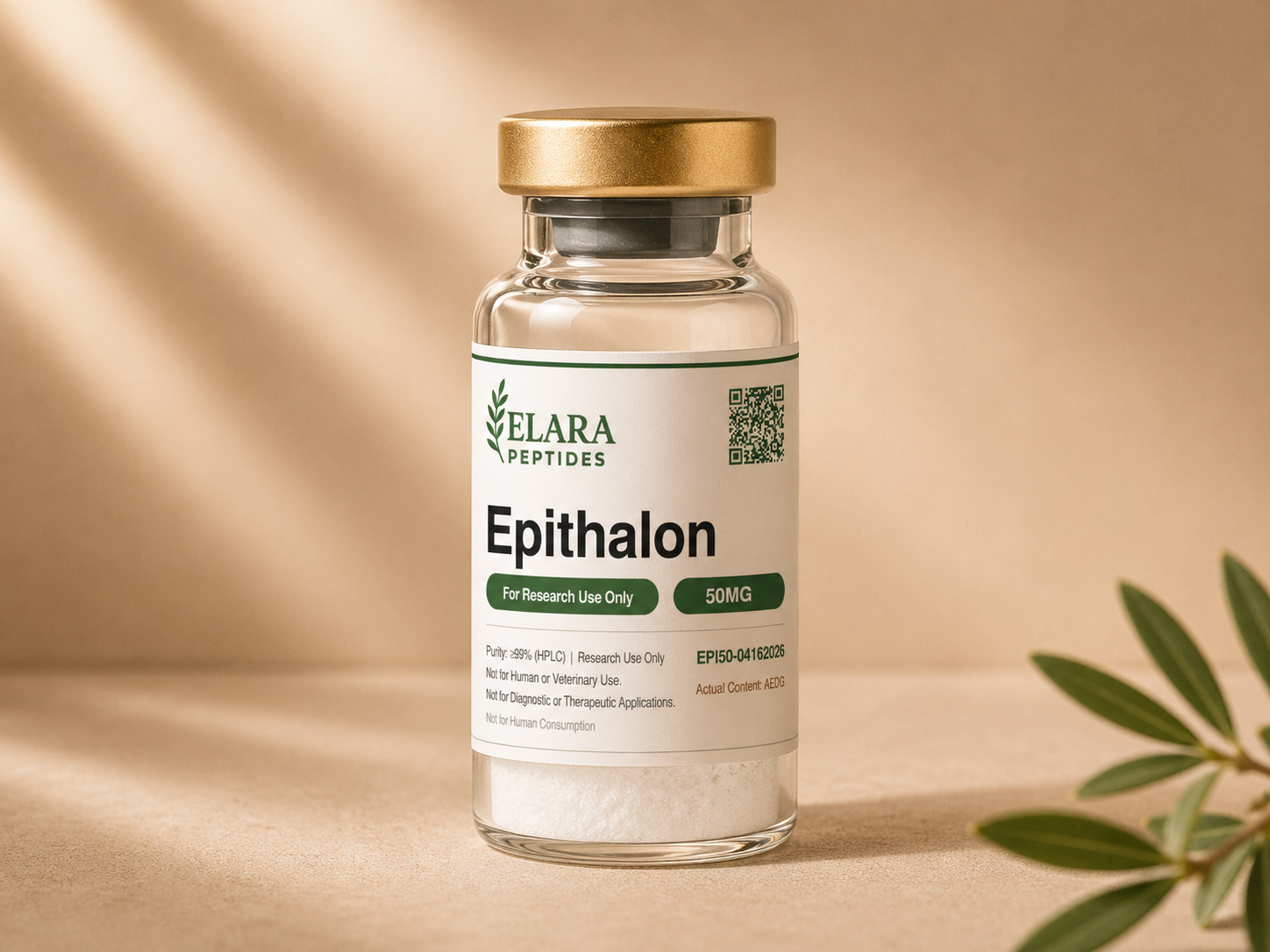 Epithalon AEDG telomerase activator research peptide 50mg vial