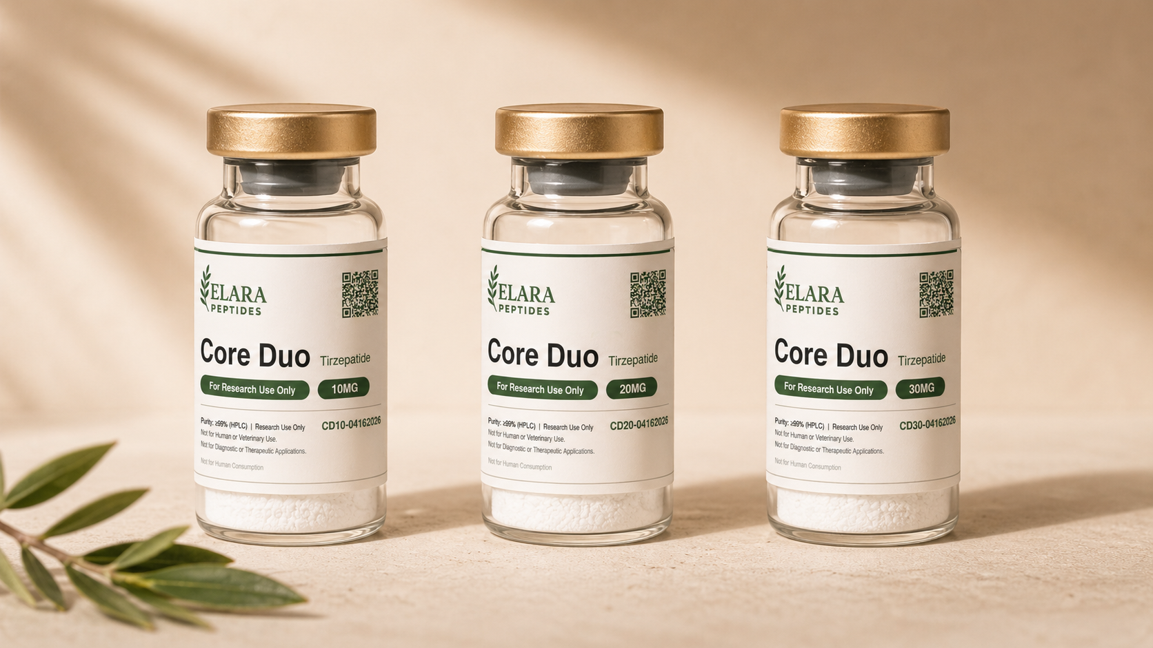 Elara research peptides &mdash; Tirzepatide vial composition